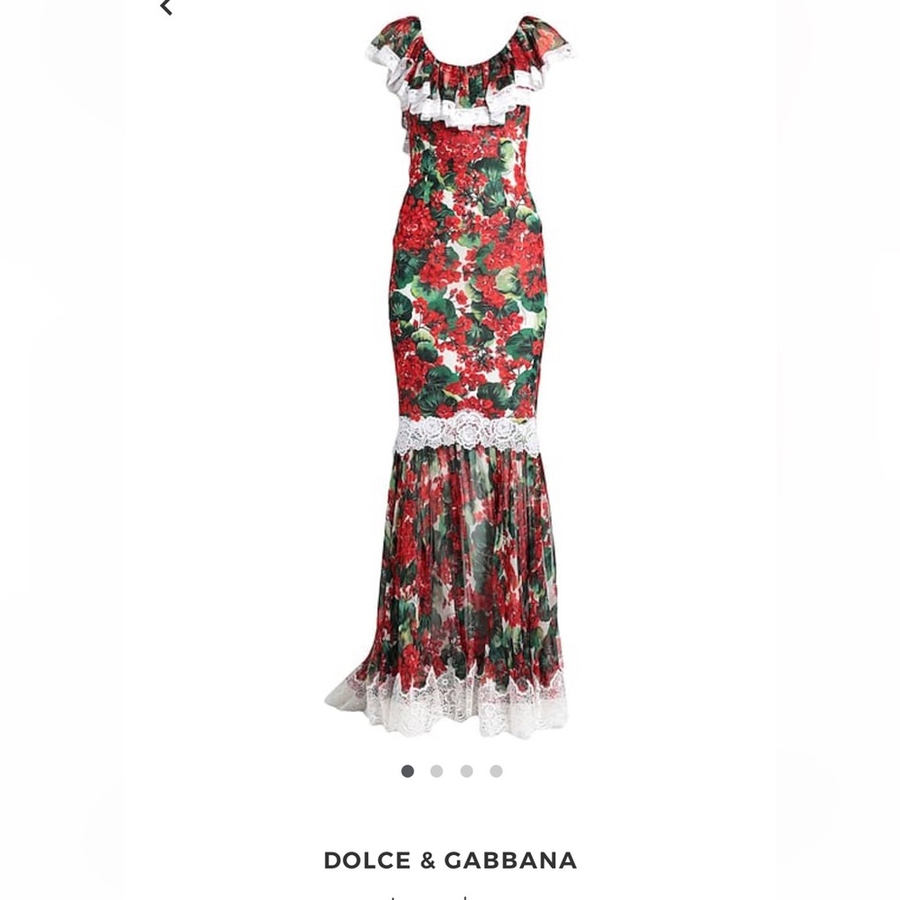 Dolce & Gabbana Floral Ruffle Maxi Dress